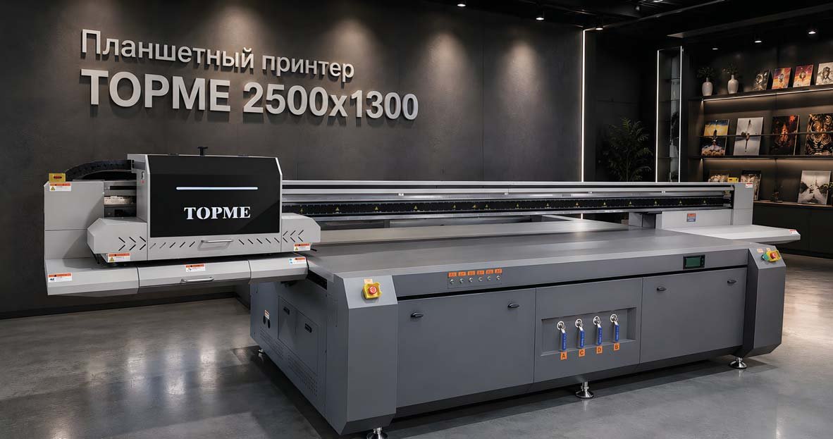 Планшетный принтер TOPME 2500 × 1300 в демозале